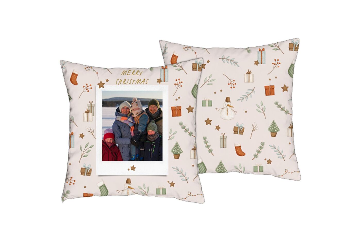 Cojín personalizado con plantillas de navidad