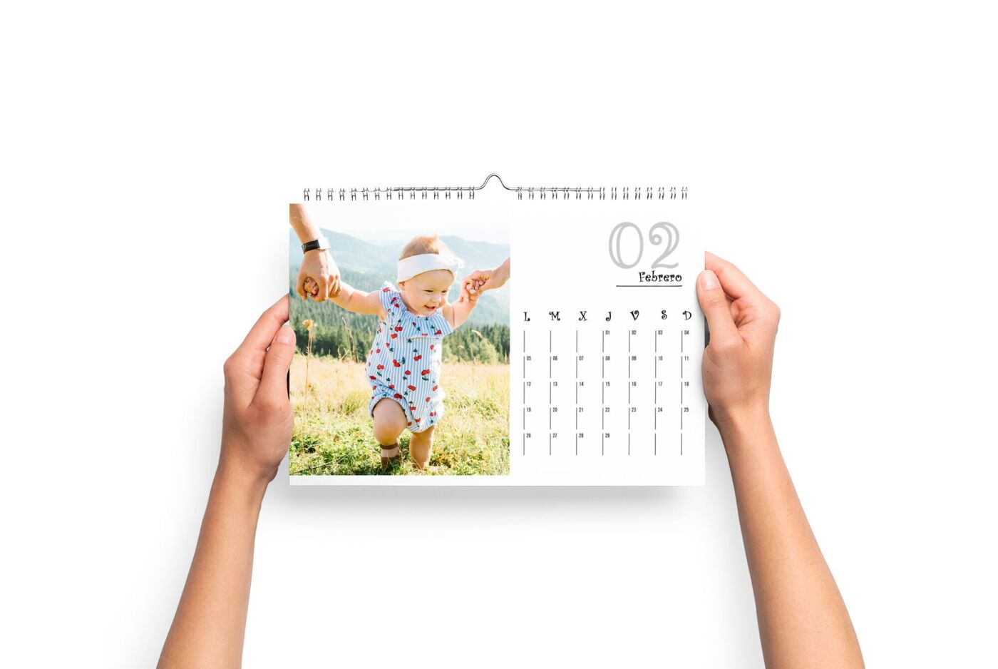 Calendario de pared A4 horizontal personalizado