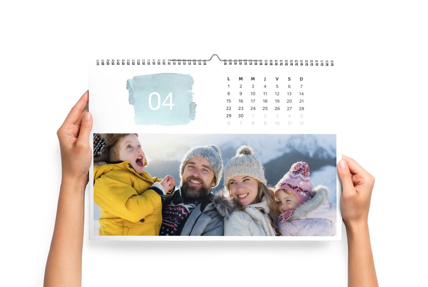 calendario personalizado A3 horizontal para pared.
